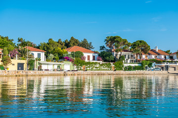 Obraz premium Cesme, Turkey - Ilica Beach view in June. Ilica Beach is popular tourist destination in Turkey.