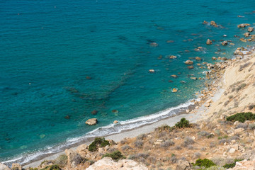 Sea and coastline view from a rocky height