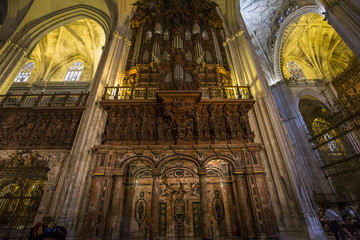 interiors of Seville cathedral, Seville, Andalusia, spain