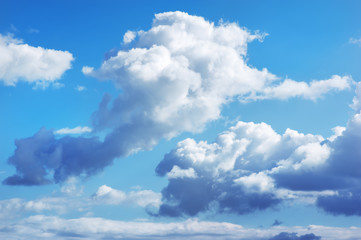 Deep blue sky and clouds at sunny day