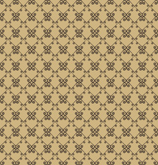 Ornamental seamless pattern. Beige and brown colors.  Endless template for wallpaper, textile, wrapping, print, interior, floor, fabric. Abstract texture. Traditional ethnic ornament for  design.