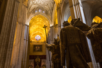Tomb of christopher Columbus, Seville cathedral, Seville, spain