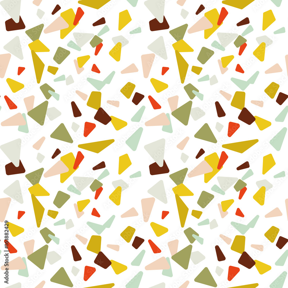 Poster Modern vector seamless pattern with  abstract geometric shapes.