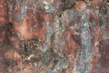 Uralte Wand in rot grau