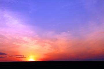 Beautiful sunset in summer in good clear weather