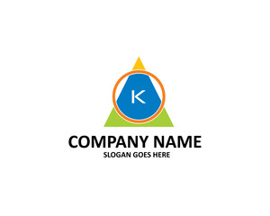 K Letter Circle Triangle Logo