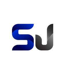 Modern Simple Initial Logo Vector Blue Grey sj