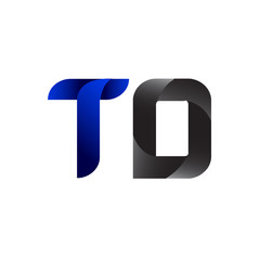 Modern Simple Initial Logo Vector Blue Grey td