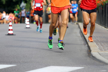 Runner during racing on the paved streets