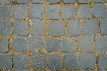 Obraz premium Ancient stone floor pattern as background in Rome, Italy