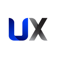 Obraz premium Modern Simple Initial Logo Vector Blue Grey ux