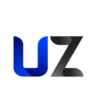Modern Simple Initial Logo Vector Blue Grey uz