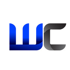 Modern Simple Initial Logo Vector Blue Grey wc
