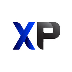 Obraz premium Modern Simple Initial Logo Vector Blue Grey xp