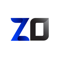 Modern Simple Initial Logo Vector Blue Grey ZO