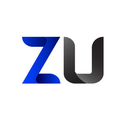 Modern Simple Initial Logo Vector Blue Grey ZU