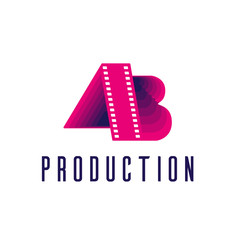 Vector A B Production Logo Design Template. Video and Photo Productions and Direction Companies