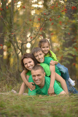 Fototapeta premium family having fun outdoors