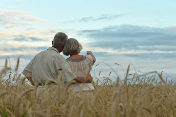 Senior couple on field of wheat  © aletia2011