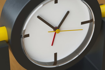 Clock arrows closeup image. 3D illustration.