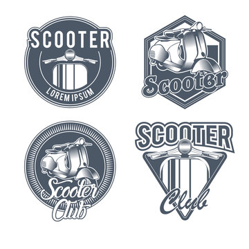 vector vintage label for bike or scooter club