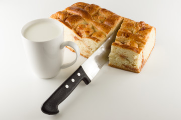 fresh cake with apple filling