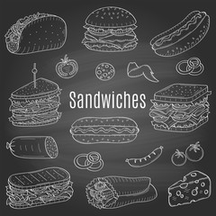 Sandwich set, vector sketch illustration