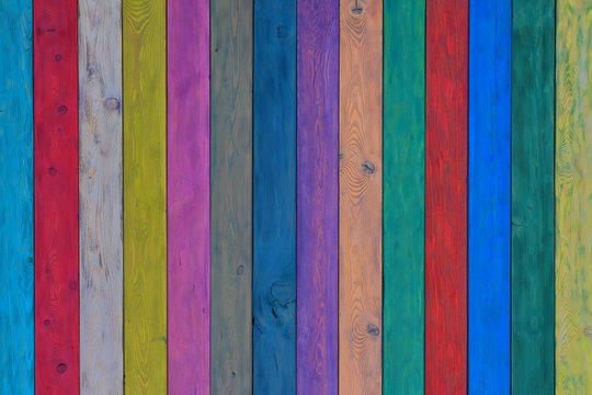 Color Barn Wooden Wall Planking Texture. Old Solid Wood Slats Rustic Shabby  Background. Faded Natural Wood Board Panel Structure.Vertical  wooden boards close-up