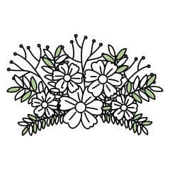 leafs plant decorative icon vector illustration design