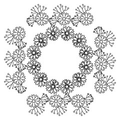 circular frame deoration floral vector illustration design