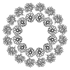 circular frame deoration floral vector illustration design