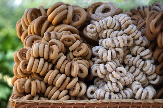 A mountain of bagels and gingerbread for tea