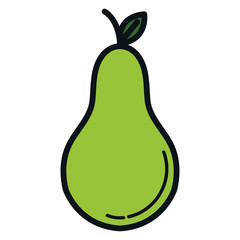 pear fresh fruit icon vector illustration design