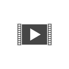 Flat design play video icon vector illustration 