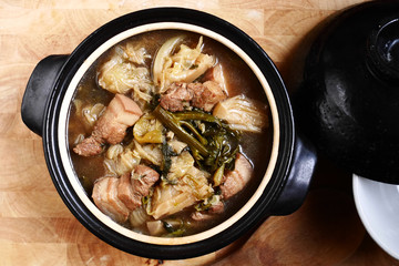 tom jub chai or chinese vegetables stew, thai cooking style
