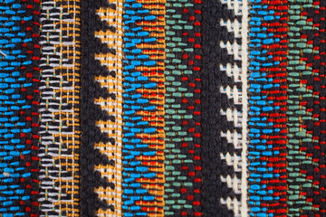 Texture of  fabric with  traditional Mexican pattern