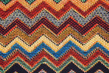 Texture of  fabric with  traditional Mexican pattern