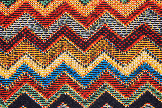 Texture of  fabric with  traditional Mexican pattern