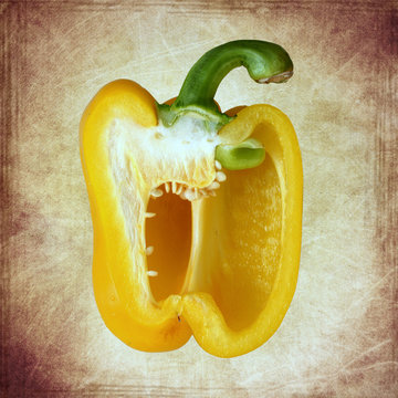 Pepper with a face, yawning