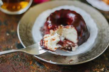 Vegetarian souffle on plate