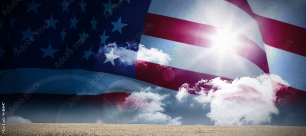 Poster composite image of close up of the us flag