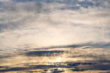 Obraz premium Sunset bright sky with clouds.