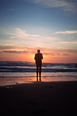 Fototapeta na wymiar Sunset Beach Silhouette