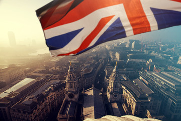 Brexit: UK flag and London