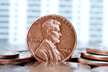 One cent US coin