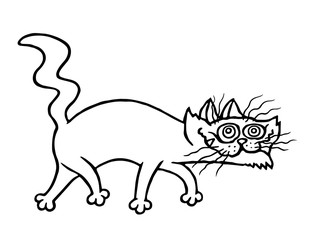 Sinister cat. Vector illustration.