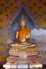 Gilded Buddha, temple statue from Thailand