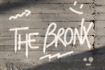 Bronx Word Graffiti Painted on Wall - obrazy, fototapety, plakaty