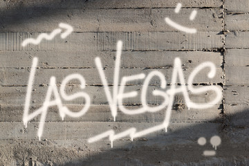 Las Vegas Word Graffiti Painted on Wall