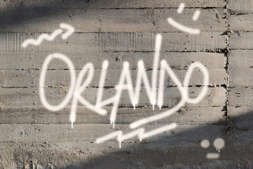 Orlando Word Graffiti Painted on Wall